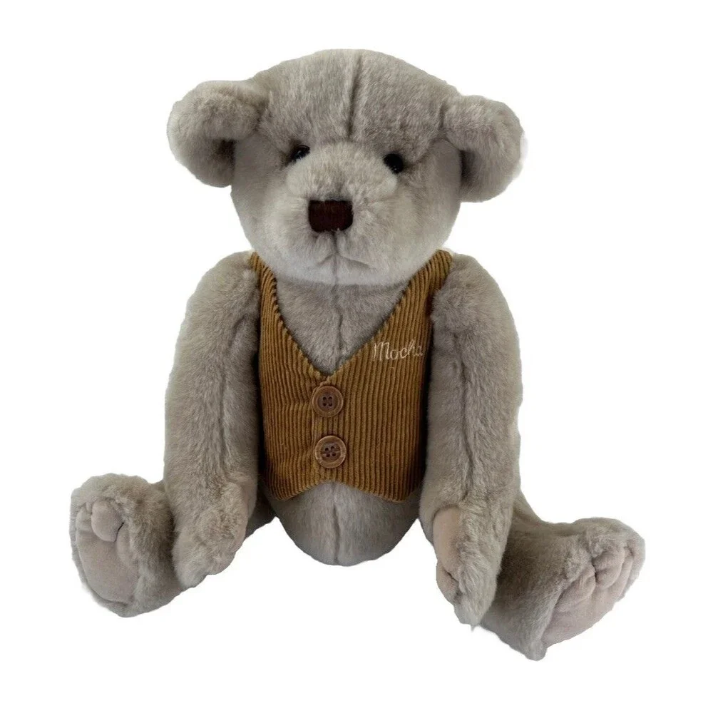 Vintage Dakin Teddy Bear Plush Stuffed Animal Mocha Corduroy Vest #24794 Plushie